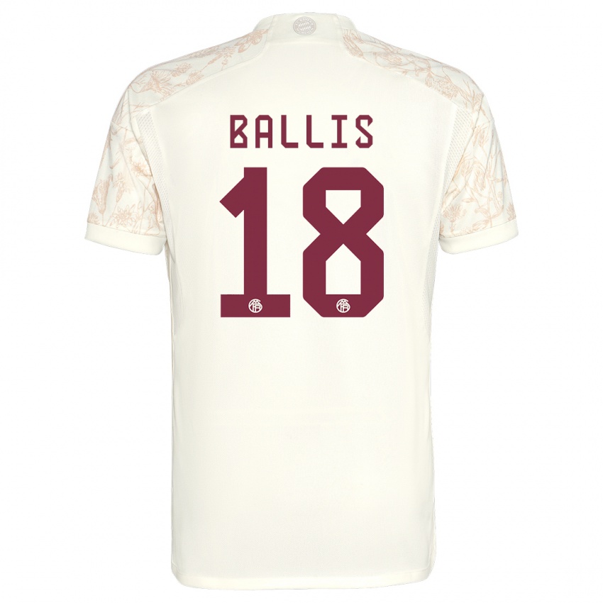 Kinder Benjamin Ballis #18 Cremefarben Ausweichtrikot Trikot 2023/24 T-Shirt Belgien