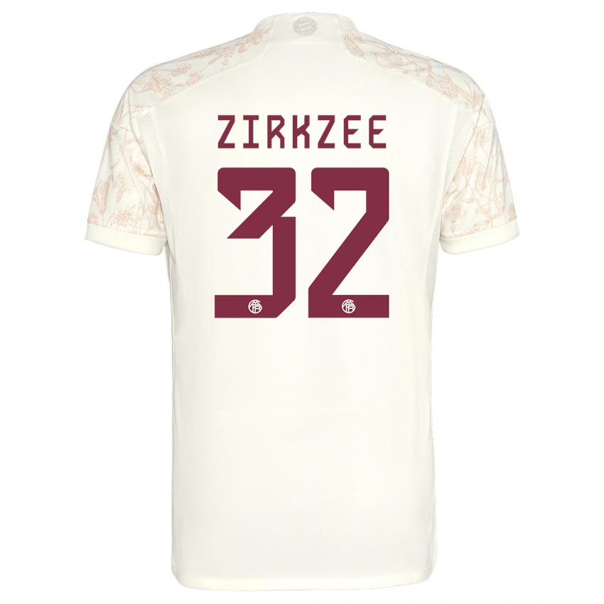 Kinder Joshua Zirkzee #32 Cremefarben Ausweichtrikot Trikot 2023/24 T-Shirt Belgien