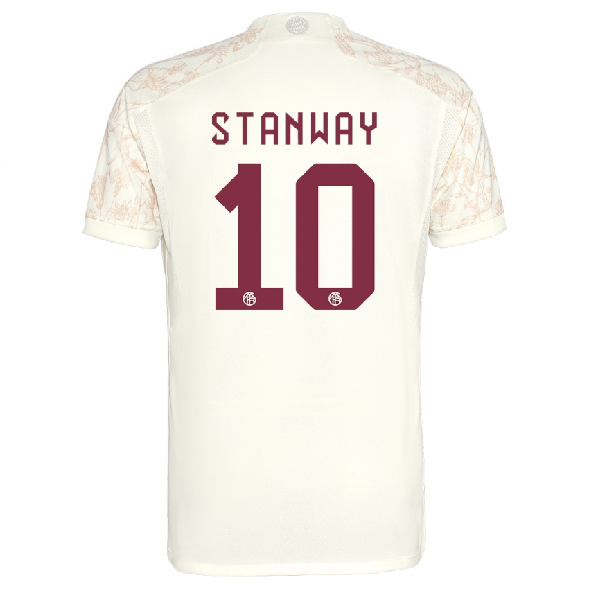 Kinder Georgia Stanway #10 Cremefarben Ausweichtrikot Trikot 2023/24 T-Shirt Belgien