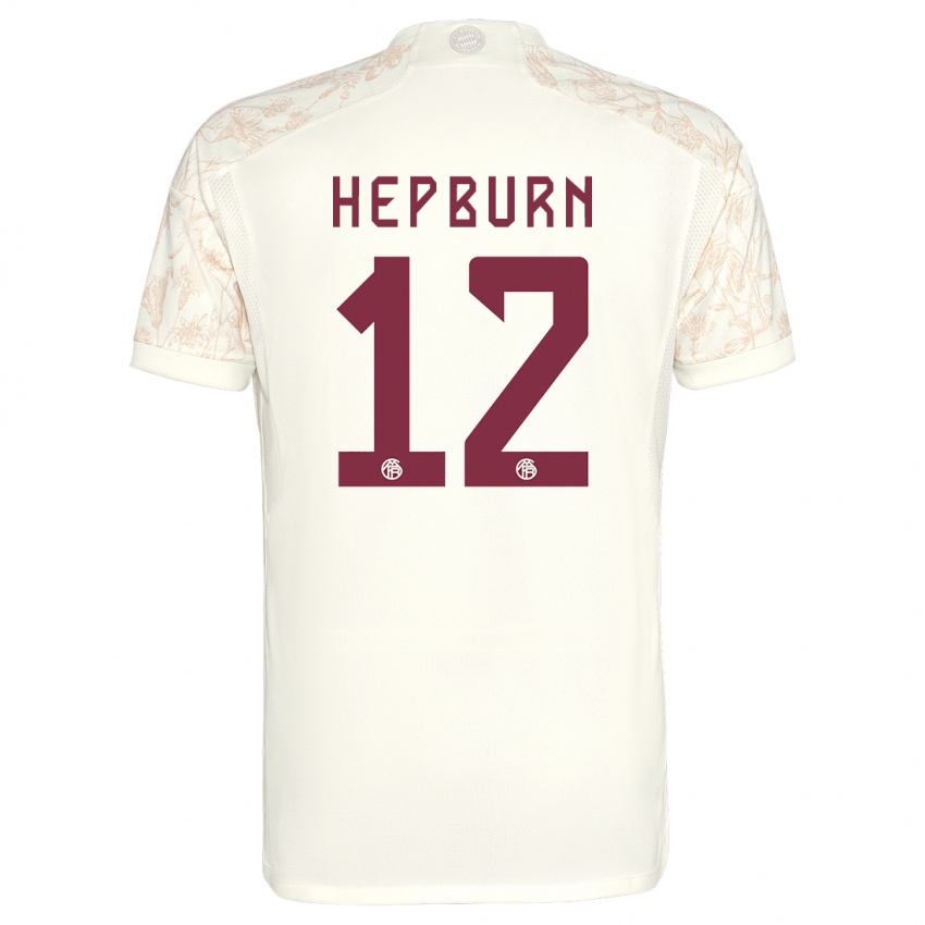 Kinder Barry Hepburn #12 Cremefarben Ausweichtrikot Trikot 2023/24 T-Shirt Belgien