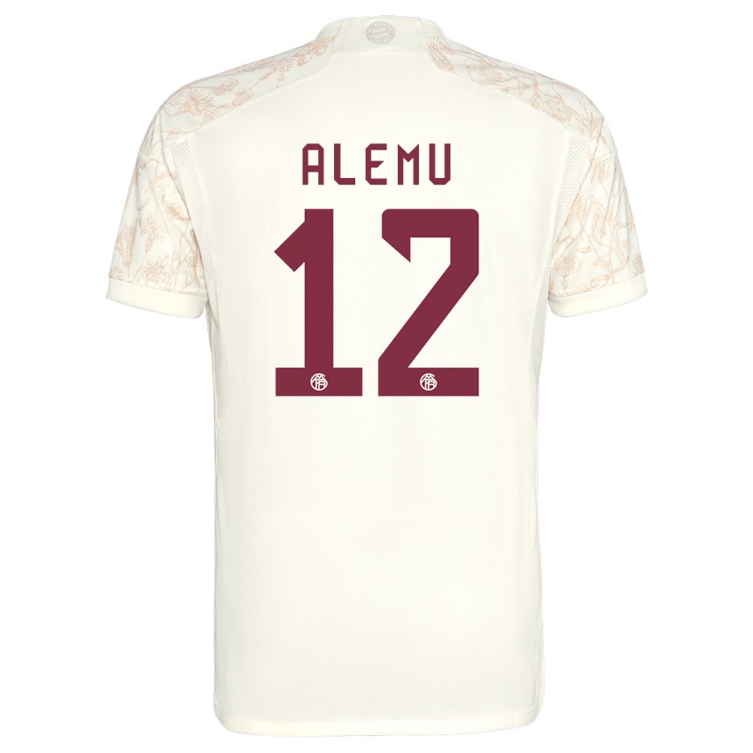 Kinder Liul Alemu #12 Cremefarben Ausweichtrikot Trikot 2023/24 T-Shirt Belgien
