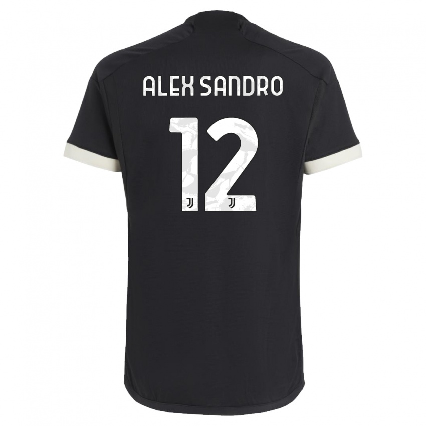Enfant Maillot Alex Sandro #12 Noir Troisieme 2023/24 T-Shirt Belgique