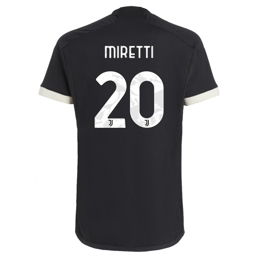 Kinderen Fabio Miretti #20 Zwart Thuisshirt Derde Tenue 2023/24 T-Shirt België