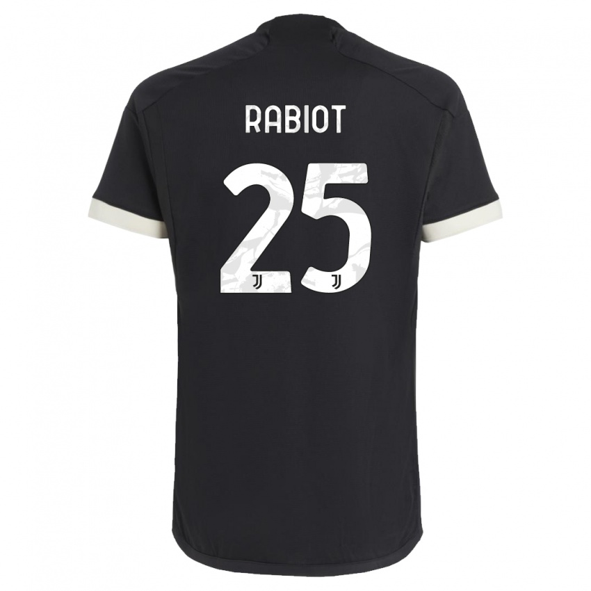 Kinder Adrien Rabiot #25 Schwarz Ausweichtrikot Trikot 2023/24 T-Shirt Belgien