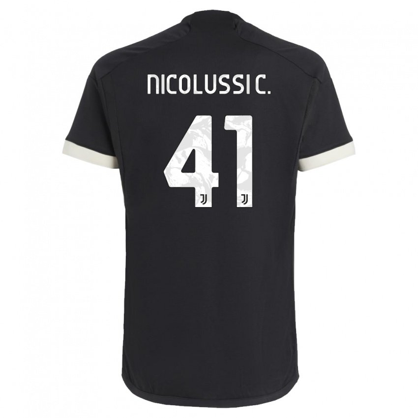 Kinder Hans Nicolussi Caviglia #41 Schwarz Ausweichtrikot Trikot 2023/24 T-Shirt Belgien
