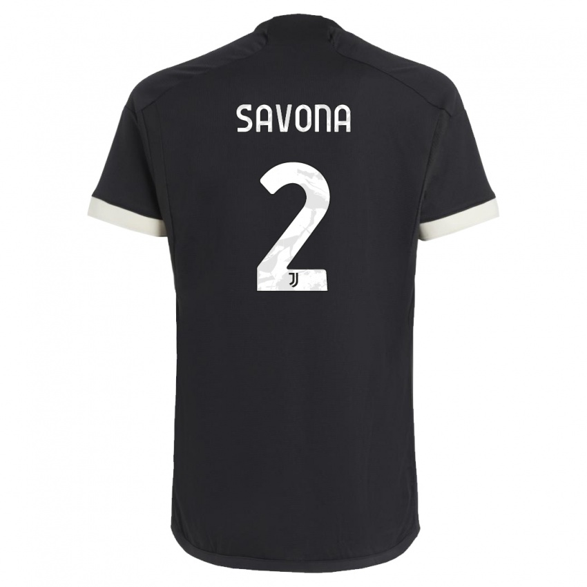 Kinderen Nicolo Savona #2 Zwart Thuisshirt Derde Tenue 2023/24 T-Shirt België