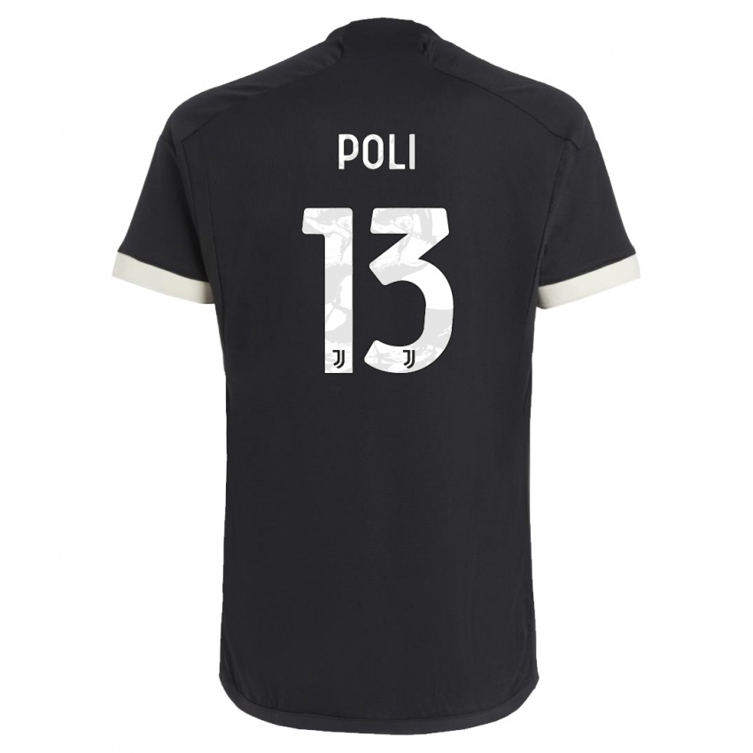 Kinder Fabrizio Poli #13 Schwarz Ausweichtrikot Trikot 2023/24 T-Shirt Belgien