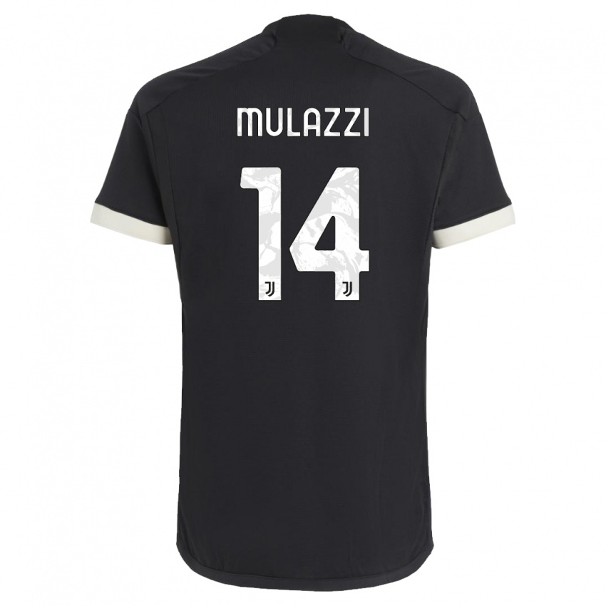 Kinderen Gabriele Mulazzi #14 Zwart Thuisshirt Derde Tenue 2023/24 T-Shirt België