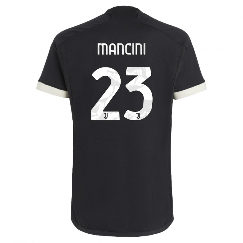 Kinder Tommaso Mancini #23 Schwarz Ausweichtrikot Trikot 2023/24 T-Shirt Belgien
