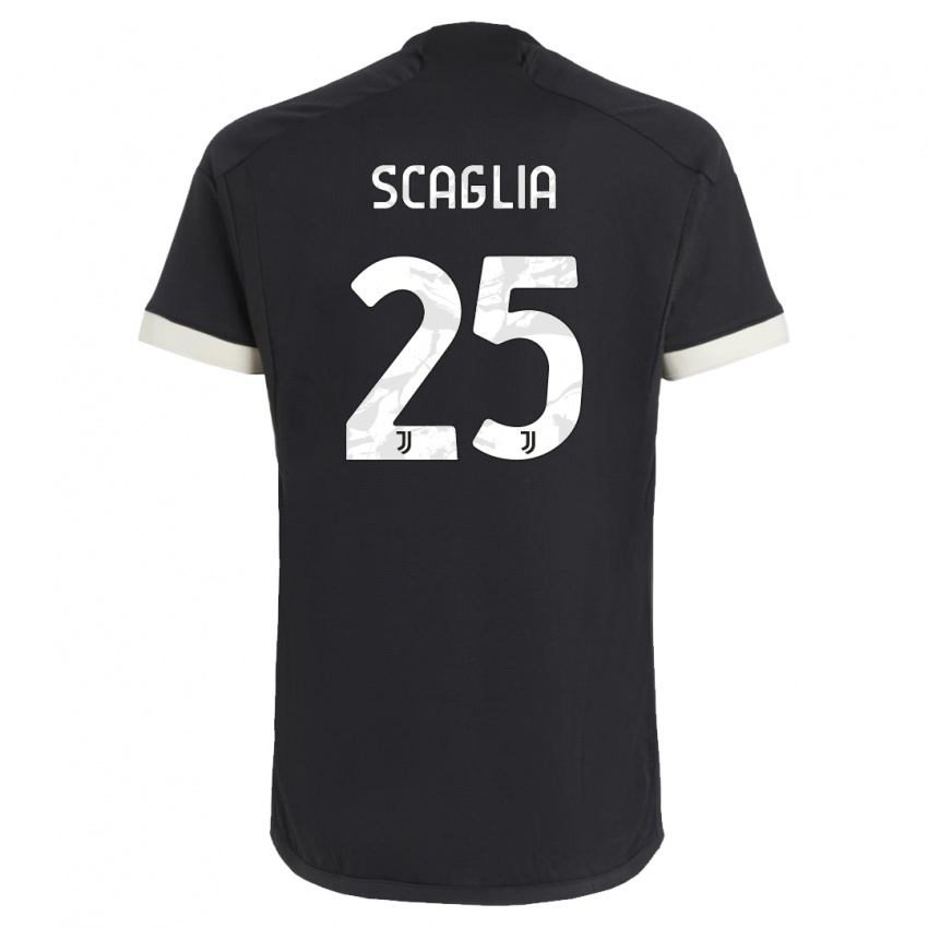 Kinder Simone Scaglia #25 Schwarz Ausweichtrikot Trikot 2023/24 T-Shirt Belgien