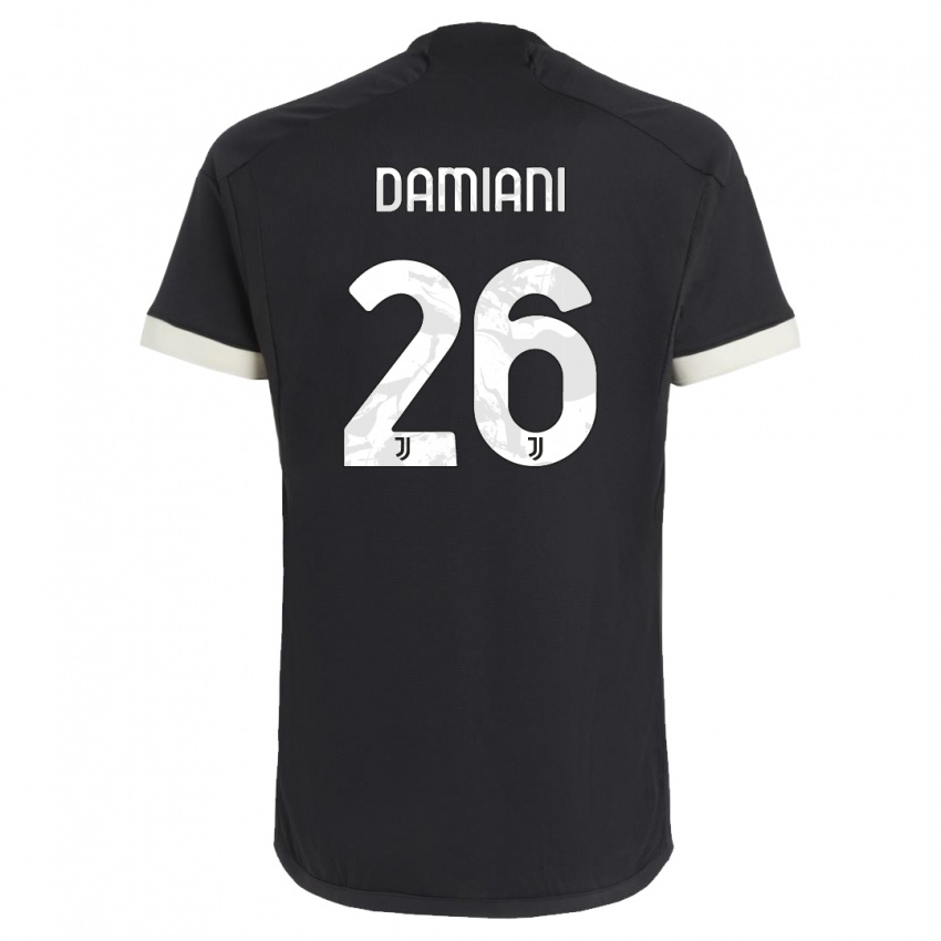 Kinder Samuele Damiani #26 Schwarz Ausweichtrikot Trikot 2023/24 T-Shirt Belgien
