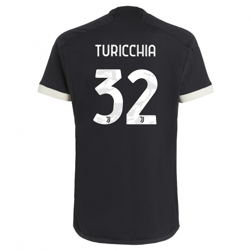 Enfant Maillot Riccardo Turicchia #32 Noir Troisieme 2023/24 T-Shirt Belgique