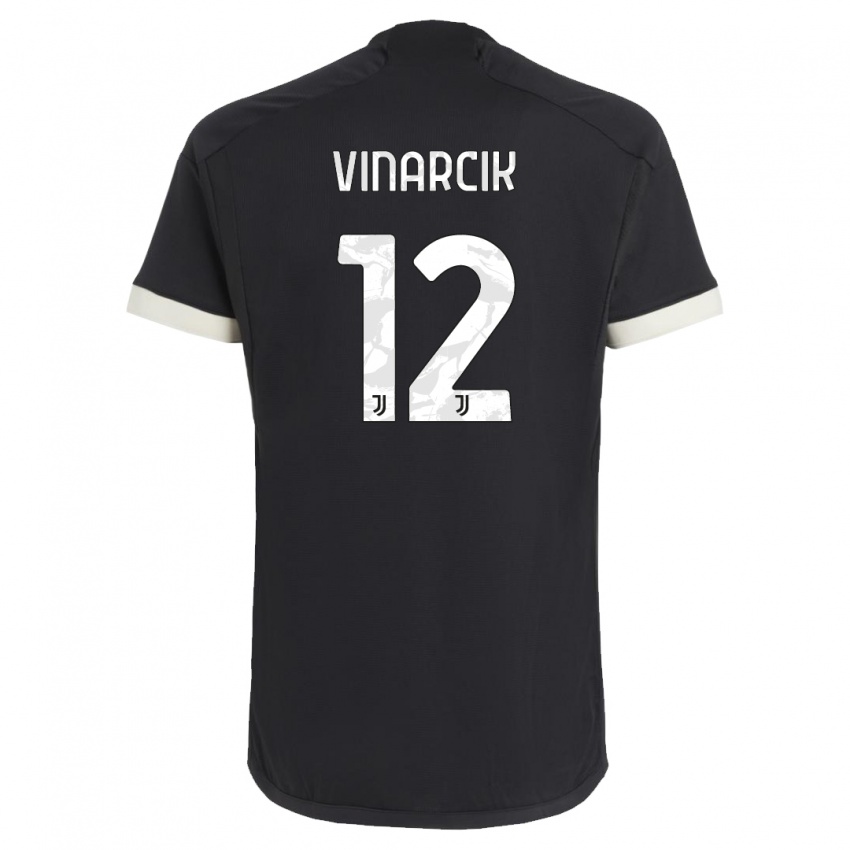 Kinder Jakub Vinarcik #12 Schwarz Ausweichtrikot Trikot 2023/24 T-Shirt Belgien