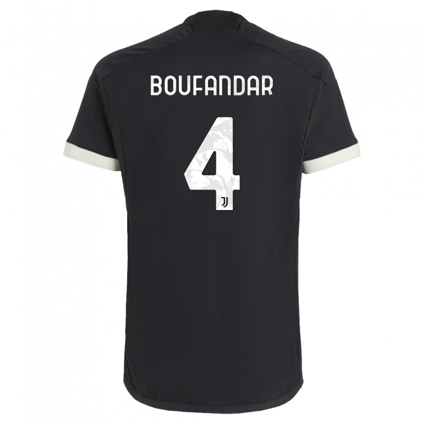 Kinder Adam Boufandar #4 Schwarz Ausweichtrikot Trikot 2023/24 T-Shirt Belgien