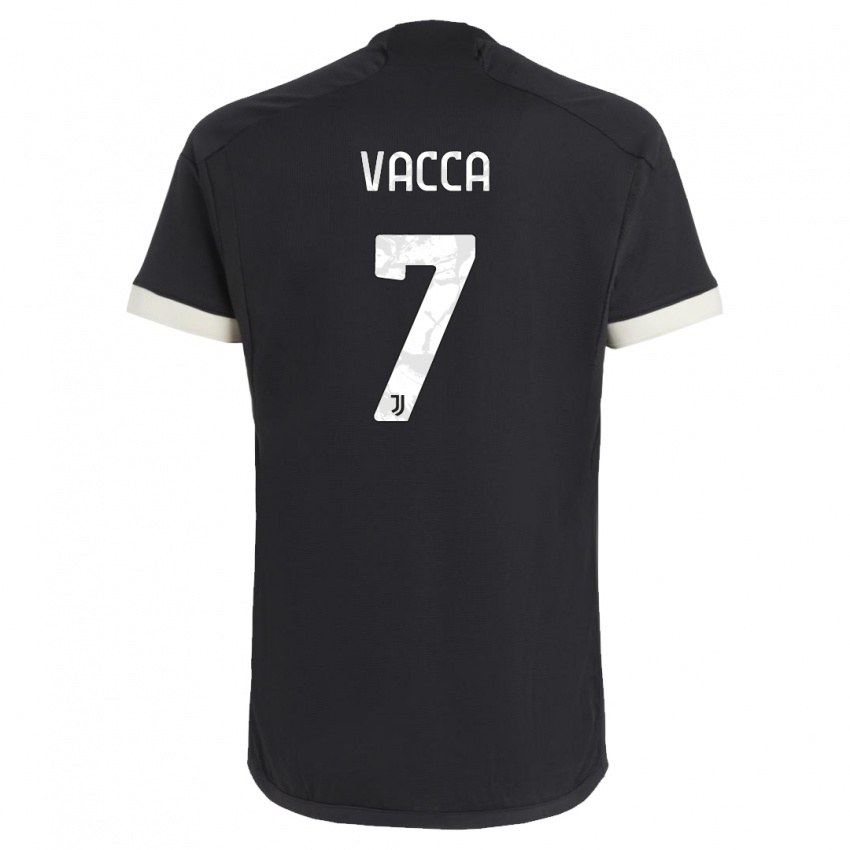 Kinderen Alessio Vacca #7 Zwart Thuisshirt Derde Tenue 2023/24 T-Shirt België