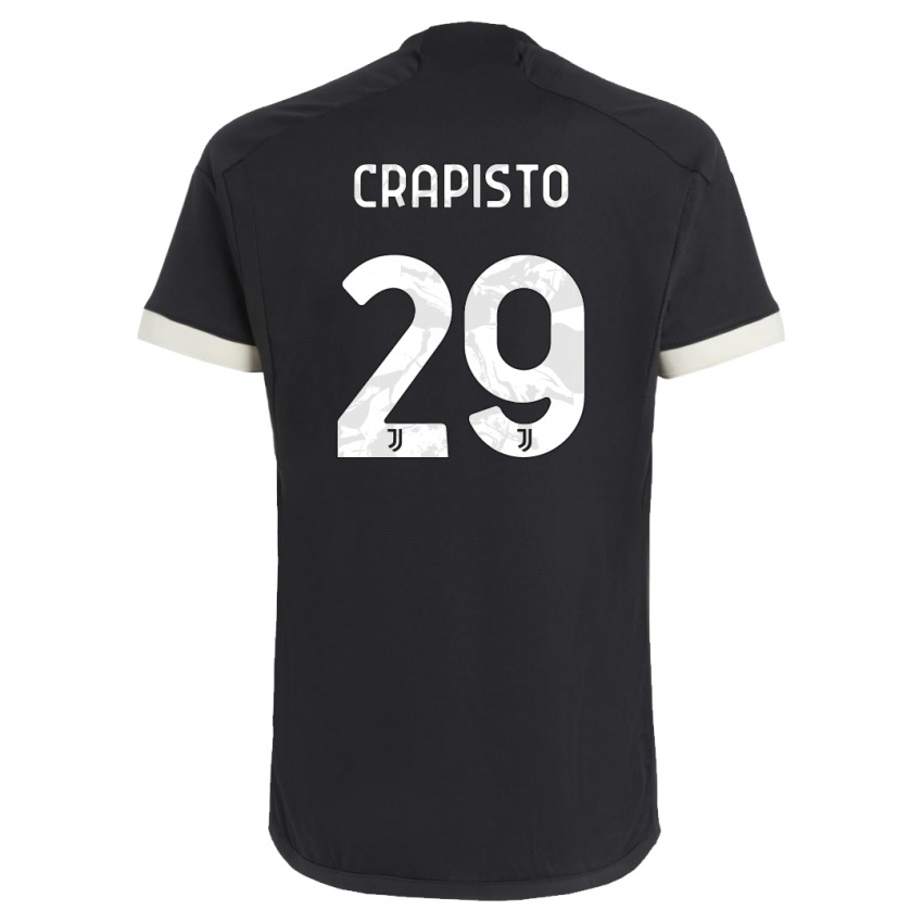 Kinder Francesco Crapisto #29 Schwarz Ausweichtrikot Trikot 2023/24 T-Shirt Belgien