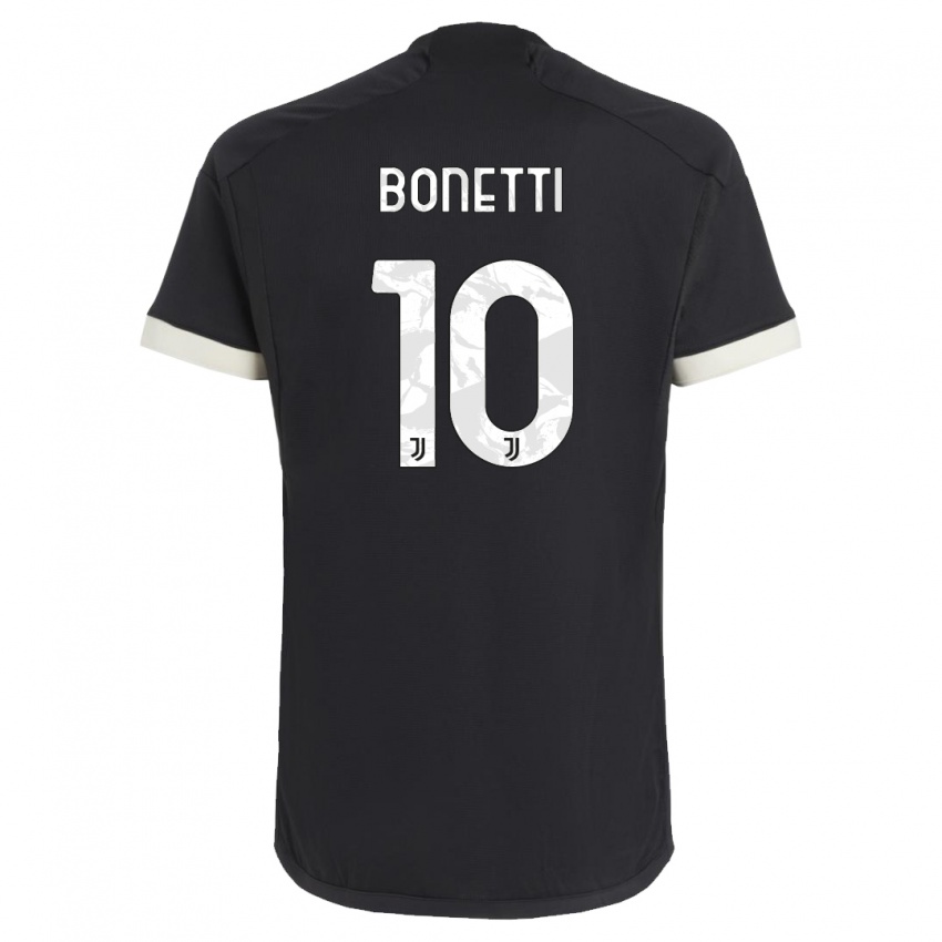Kinder Andrea Bonetti #10 Schwarz Ausweichtrikot Trikot 2023/24 T-Shirt Belgien