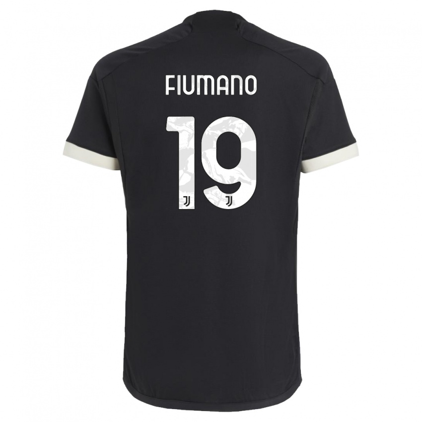 Kinder Filippo Fiumano #19 Schwarz Ausweichtrikot Trikot 2023/24 T-Shirt Belgien