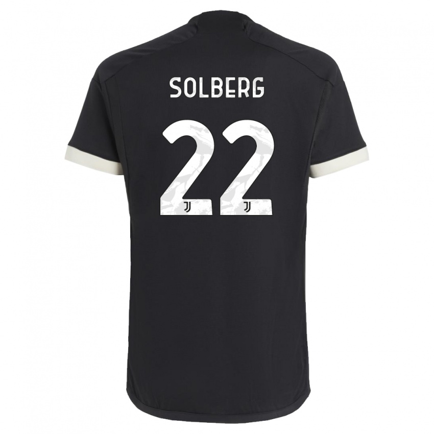 Kinder Elias Solberg #22 Schwarz Ausweichtrikot Trikot 2023/24 T-Shirt Belgien