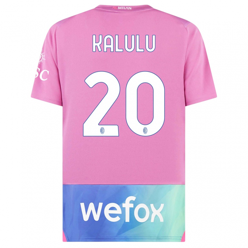Kinder Pierre Kalulu #20 Pink Lila Ausweichtrikot Trikot 2023/24 T-Shirt Belgien