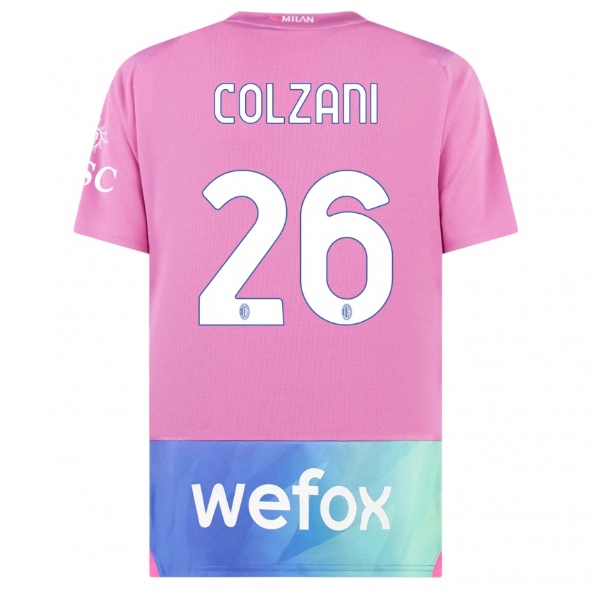 Kinder Edoardo Colzani #26 Pink Lila Ausweichtrikot Trikot 2023/24 T-Shirt Belgien
