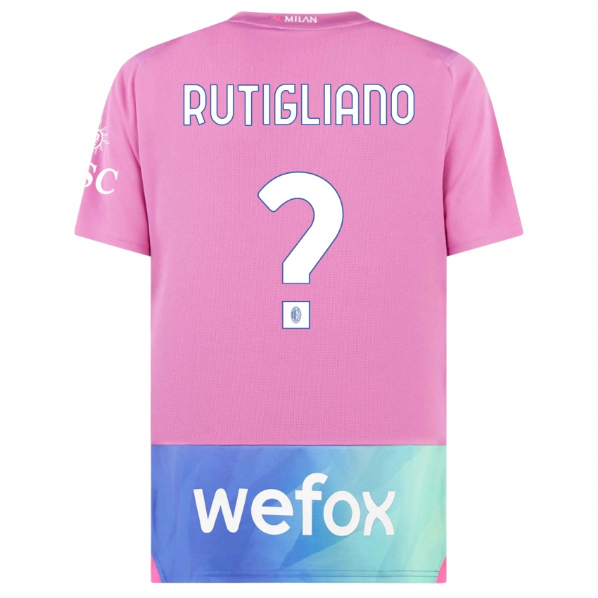 Kinder Samuele Rutigliano #0 Pink Lila Ausweichtrikot Trikot 2023/24 T-Shirt Belgien