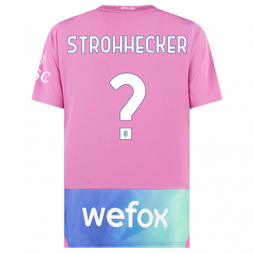 Kinderen Riccardo Strohhecker #0 Roze Paars Thuisshirt Derde Tenue 2023/24 T-Shirt België