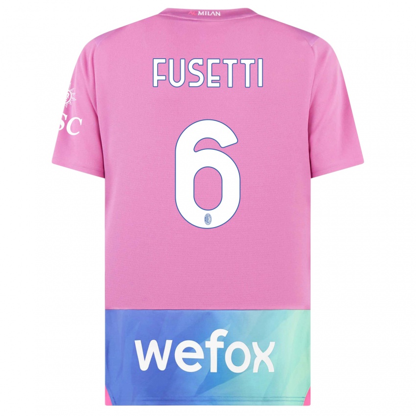 Kinderen Laura Fusetti #6 Roze Paars Thuisshirt Derde Tenue 2023/24 T-Shirt België