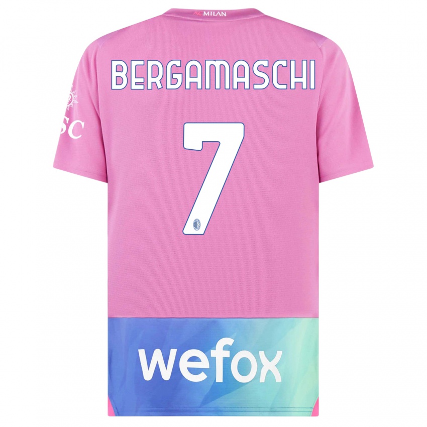 Kinder Valentina Bergamaschi #7 Pink Lila Ausweichtrikot Trikot 2023/24 T-Shirt Belgien