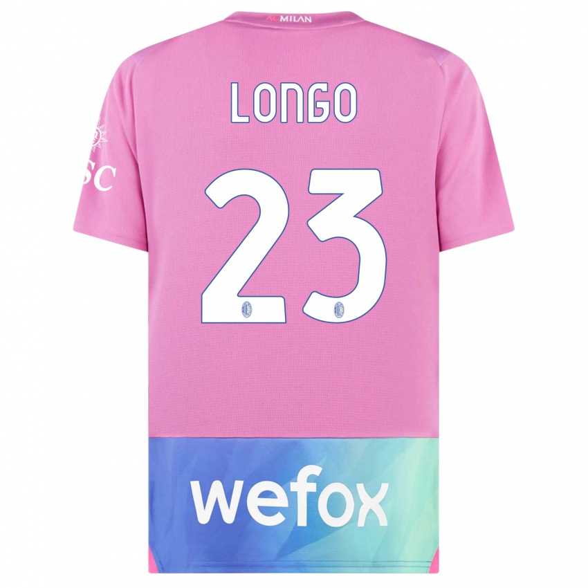 Kinderen Miriam Longo #23 Roze Paars Thuisshirt Derde Tenue 2023/24 T-Shirt België