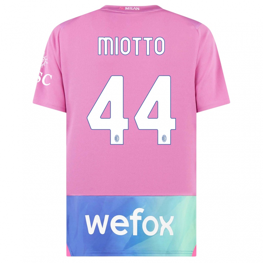 Kinder Giorgia Miotto #44 Pink Lila Ausweichtrikot Trikot 2023/24 T-Shirt Belgien