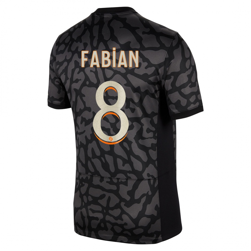 Kinder Fabián Ruiz #8 Schwarz Ausweichtrikot Trikot 2023/24 T-Shirt Belgien