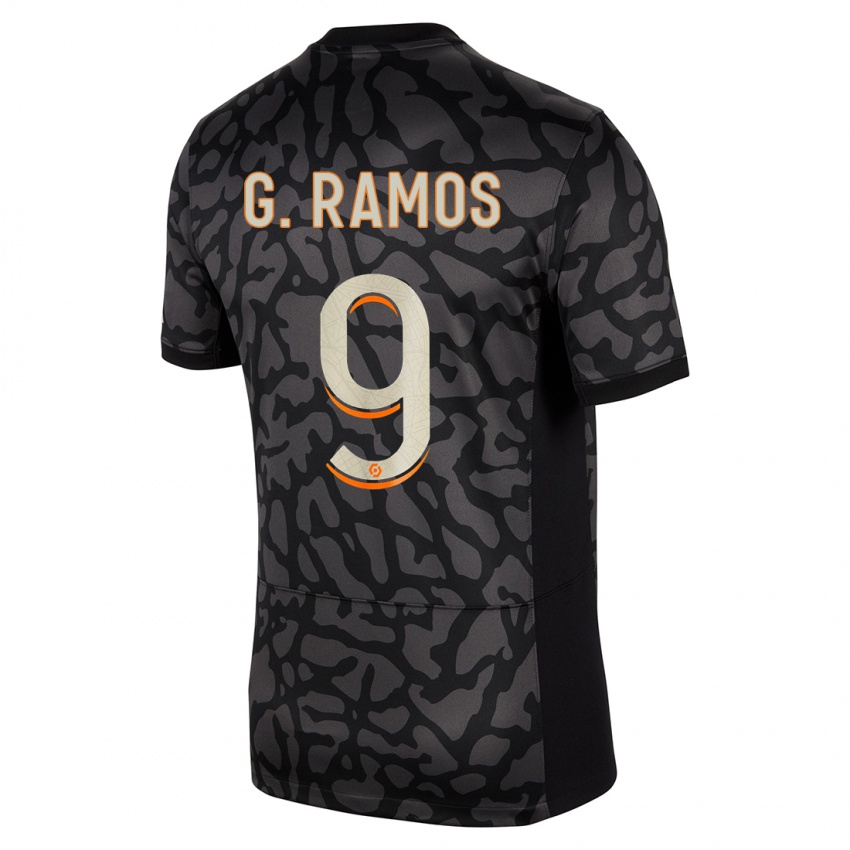 Kinder Gonçalo Ramos #9 Schwarz Ausweichtrikot Trikot 2023/24 T-Shirt Belgien