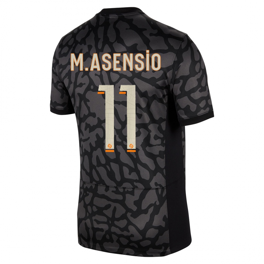 Kinder Marco Asensio #11 Schwarz Ausweichtrikot Trikot 2023/24 T-Shirt Belgien