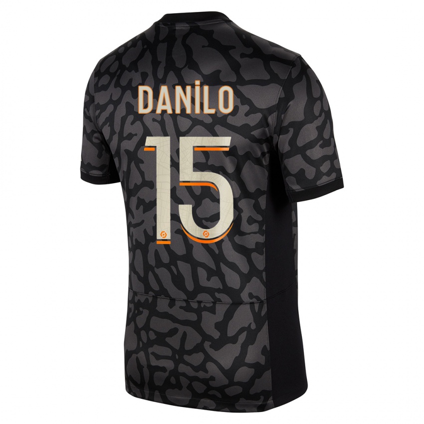 Kinder Danilo Pereira #15 Schwarz Ausweichtrikot Trikot 2023/24 T-Shirt Belgien