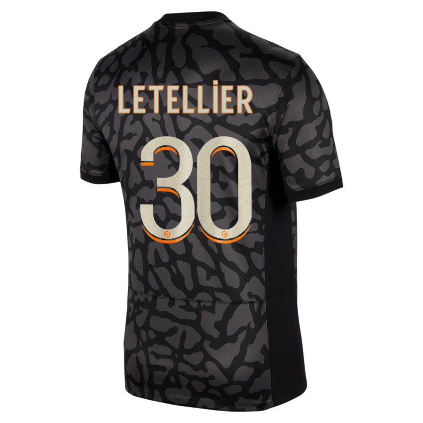 Kinder Alexandre Letellier #30 Schwarz Ausweichtrikot Trikot 2023/24 T-Shirt Belgien