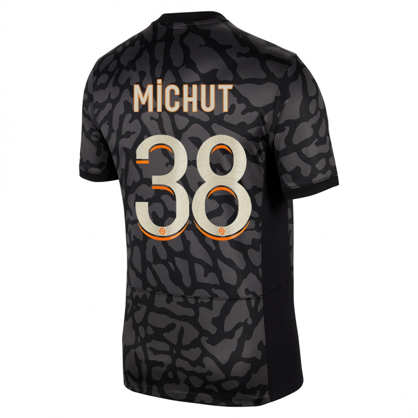 Kinderen Edouard Michut #38 Zwart Thuisshirt Derde Tenue 2023/24 T-Shirt België