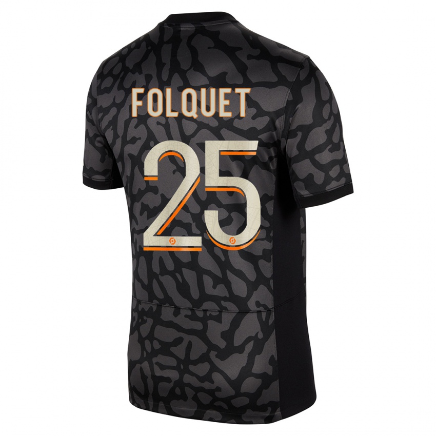Kinder Magnaba Folquet #25 Schwarz Ausweichtrikot Trikot 2023/24 T-Shirt Belgien