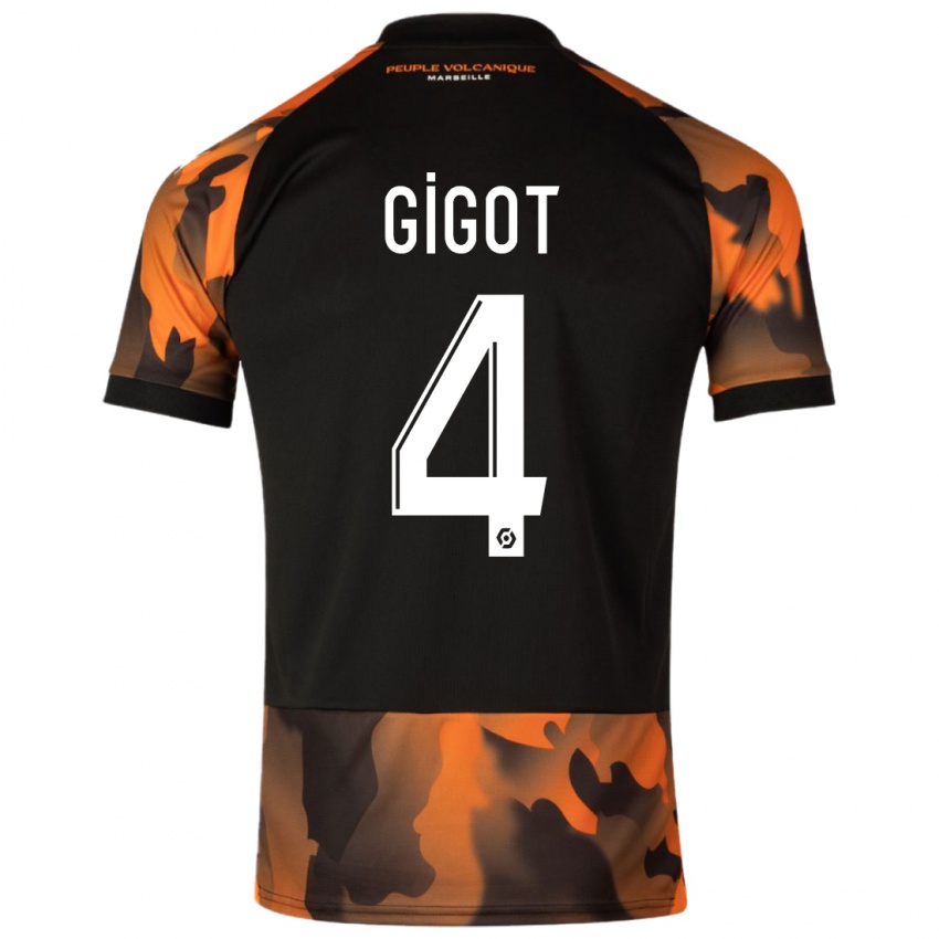 Kinderen Samuel Gigot #4 Zwart Oranje Thuisshirt Derde Tenue 2023/24 T-Shirt België