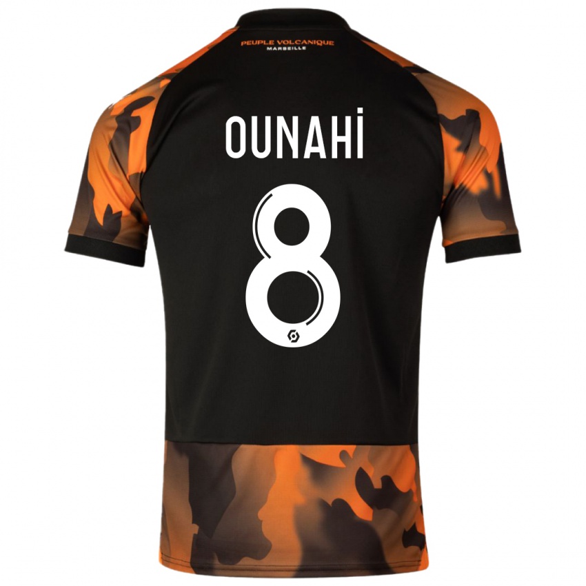 Kinderen Azzedine Ounahi #8 Zwart Oranje Thuisshirt Derde Tenue 2023/24 T-Shirt België