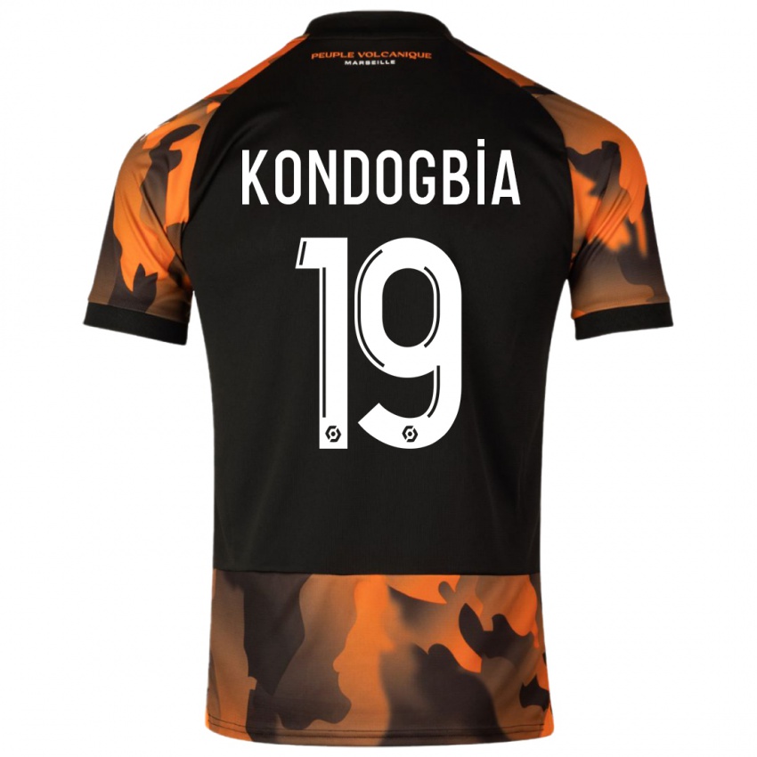 Kinder Geoffrey Kondogbia #19 Schwarzorange Ausweichtrikot Trikot 2023/24 T-Shirt Belgien