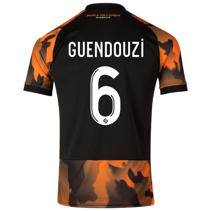 Kinderen Matteo Guendouzi #6 Zwart Oranje Thuisshirt Derde Tenue 2023/24 T-Shirt België