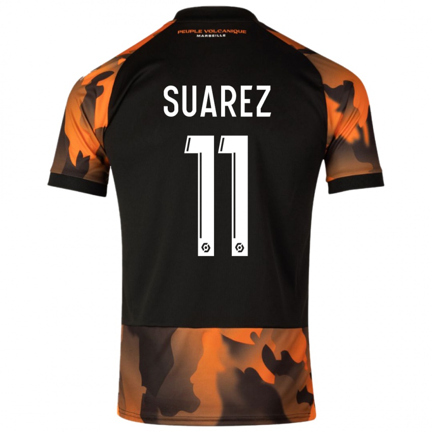 Enfant Maillot Luis Suarez #11 Noir Orange Troisieme 2023/24 T-Shirt Belgique
