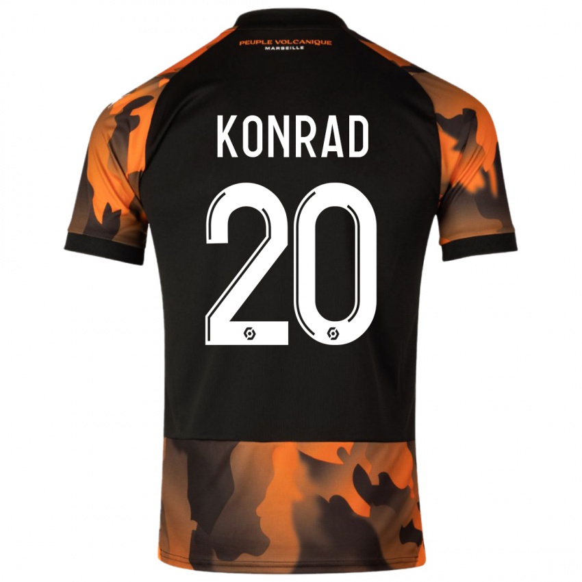Kinder Konrad De La Fuente #20 Schwarzorange Ausweichtrikot Trikot 2023/24 T-Shirt Belgien