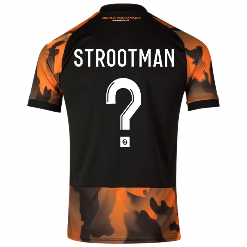 Kinder Kevin Strootman #0 Schwarzorange Ausweichtrikot Trikot 2023/24 T-Shirt Belgien