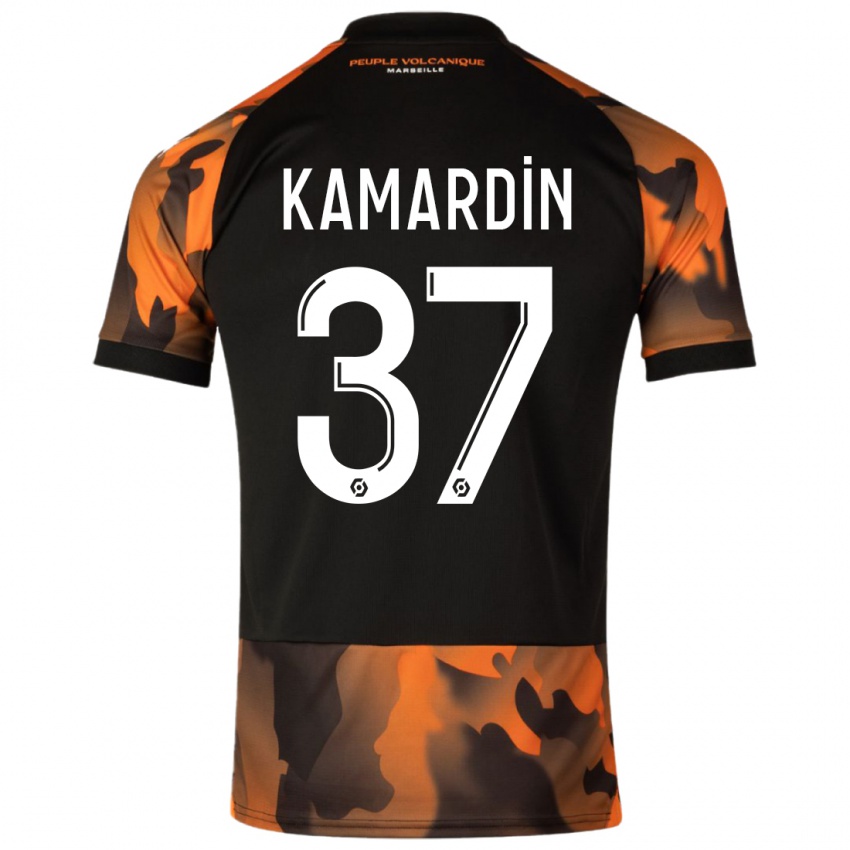 Kinder Aaron Kamardin #37 Schwarzorange Ausweichtrikot Trikot 2023/24 T-Shirt Belgien