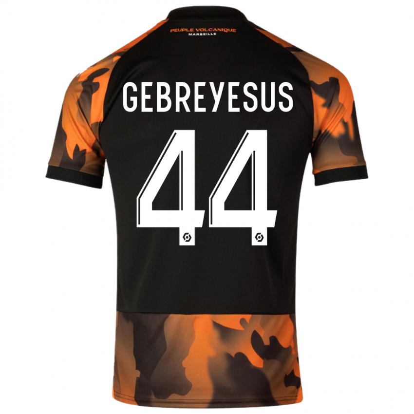 Kinder Esey Gebreyesus #44 Schwarzorange Ausweichtrikot Trikot 2023/24 T-Shirt Belgien
