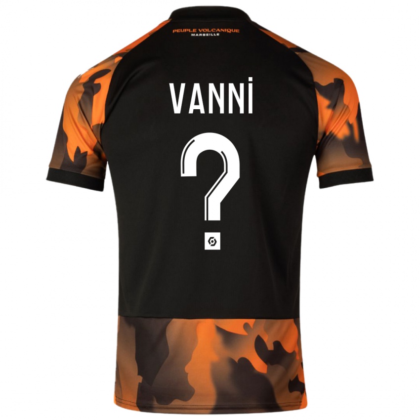 Enfant Maillot Fabio Vanni #0 Noir Orange Troisieme 2023/24 T-Shirt Belgique