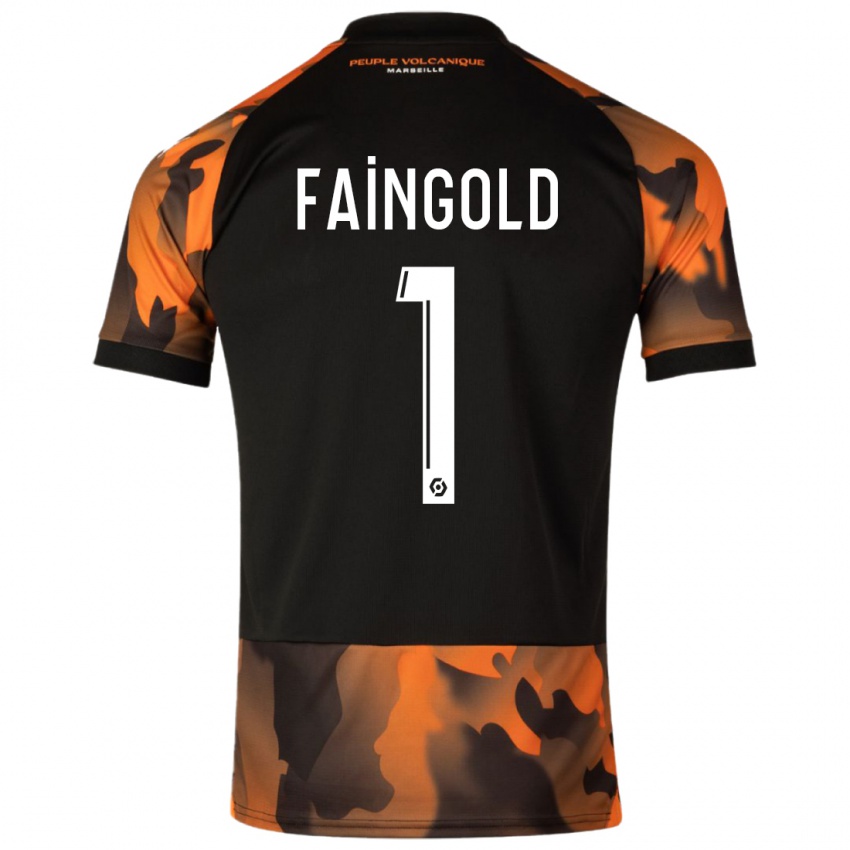 Enfant Maillot Abbie Faingold #1 Noir Orange Troisieme 2023/24 T-Shirt Belgique