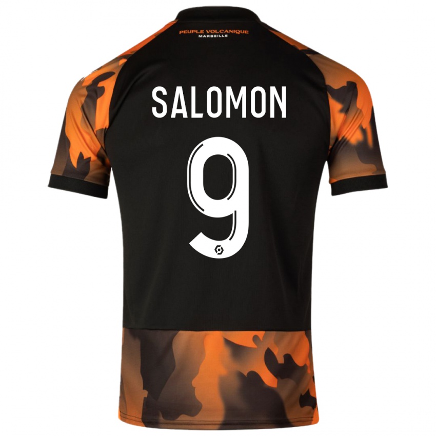 Kinderen Maeva Salomon #9 Zwart Oranje Thuisshirt Derde Tenue 2023/24 T-Shirt België
